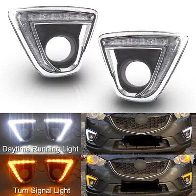 For Mazda CX-5 2012-2016 Bumper LED DRL Daytime Running Lamps Pair Fog Lights • $66.88