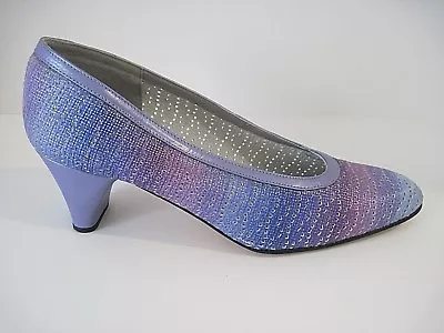 Margaret J Jerrold Multicolored Perforated Design Leather Heels Pumps Sz 6.5 M • $40.94