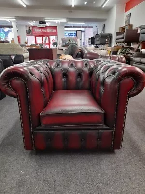 Vintage Chesterfield Armchair In Oxblood CS B92 • £59.99