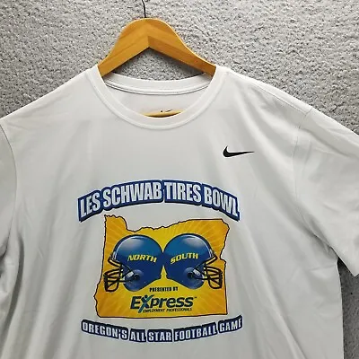 Nike T-Shirt Men XL White Oregon Les Schwab Tires Bowl Allstar Football Game • $7.41