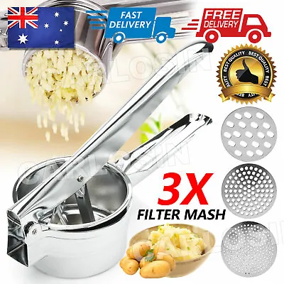 $15.95 • Buy Potato Ricer & Masher 3 Ricing Discs Stainless Steel Food Strainer Food Press AU