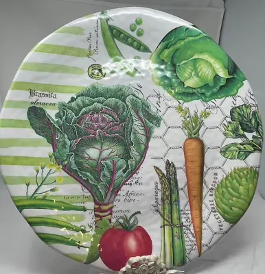 Michel Design Works Vegetable Kingdom Round Serving Platter Tray 18  Melamine • $36