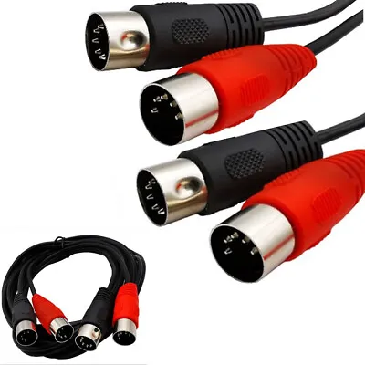 10FT 5PIN MIDI Cable 2 Male To 2 Male 5 Pin DIN Plug Splitter Adapter Connector • $13.99