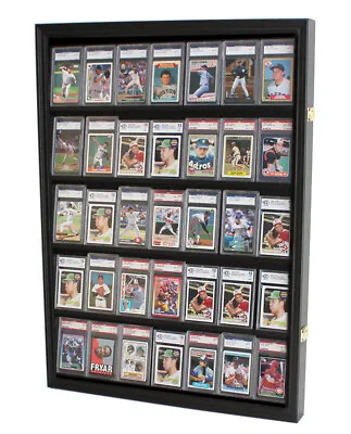 $84.95 • Buy 35 Graded Baseball Football Basketball Pokemon Card Display Case Wall Frame