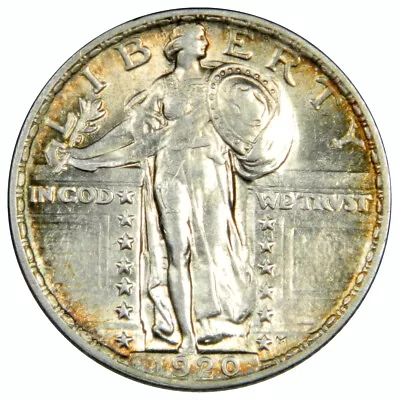 1920 Standing Liberty Quarter ~ Nicely Toned Au About Uncirculated! • $74.95