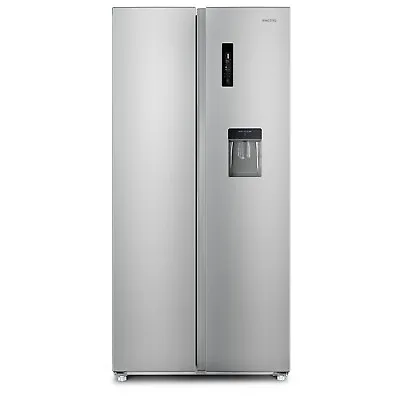 ElectriQ 430 Litre Side-By-Side American Fridge Freezer - Silver EiQ84SBSFF • £499.92