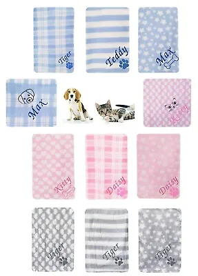£7.95 • Buy Personalised Dog Puppy Pet Blanket Kitten Cat Bed Blanket Any Name