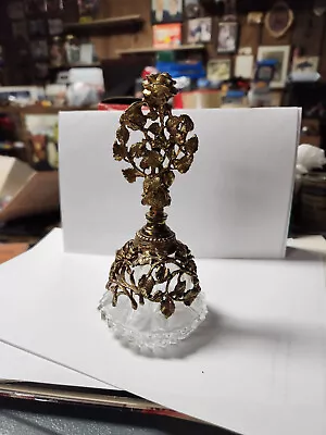 Vintage Matson Gold Filigree Rose Ormolu Perfume Bottle With Glass Dauber RARE • $36