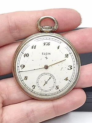 Vintage Elgin 10k Gold Filled Men's Pocket Watch 15j • $25