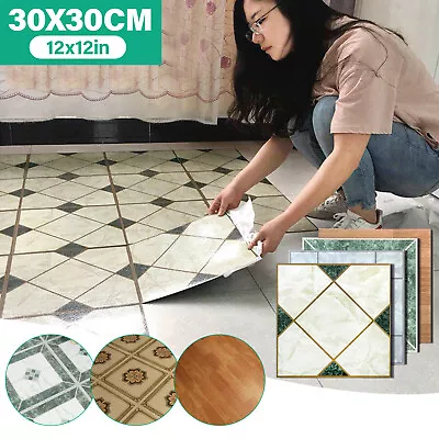 Floor Planks Tiles Self Adhesive Wood Effect Vinyl Flooring Kitchen Bathroom • $18.98