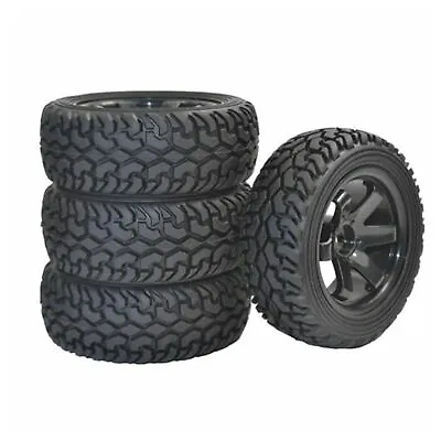 1/10 RC Rally Car Grain Rubber Tyres Off-road Tires Wheels For Traxxas 4PCS • $12.18