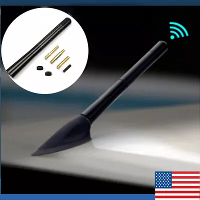 $5.99 • Buy 4.7  Car Antenna Carbon Fiber Radio FM Antena Black Kit Universal Screw USA 