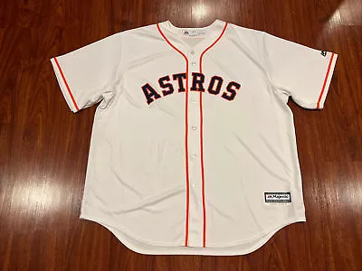 Majestic Cool Base Men’s Houston Astros White Jersey 2XL XXL Baseball MLB • $33