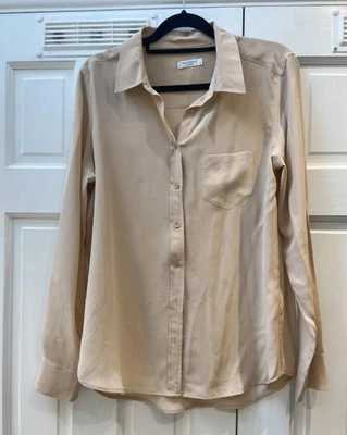 £25 • Buy Equipment Blush Light Pink Silk Shirt Blouse Size L