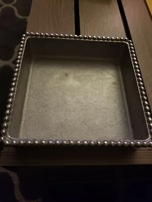 Mariposa Silver Beaded Napkin Box Trinket Dish Candy Dish  • $28