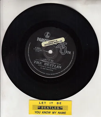 $20.15 • Buy THE BEATLES Let It Be & You Know My Name 7  45 Rpm Record RARE! + Juke Box Strip