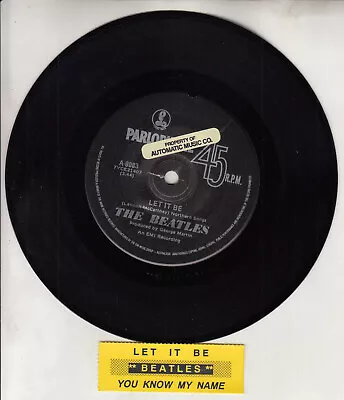 THE BEATLES Let It Be & You Know My Name 7  45 Rpm Record RARE! + Juke Box Strip • $29.99