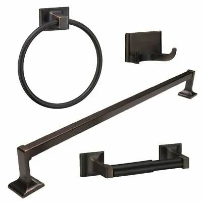 Oil Rubbed Bronze 4 Piece Bathroom Hardware Bath Accessory Set • $23.99