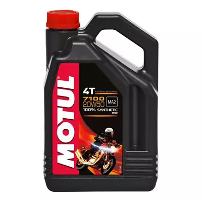 Motul 7100 20W-50 Fully Synthetic 4 Stroke 4T Motorcycle Engine Oil 4L • £59.95