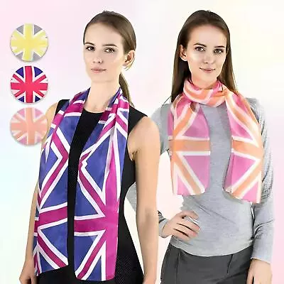 Union Jack Silk Scarf UK Flag Pure 100% Silk Neck Scarves For Unisex Olympic • £14.99