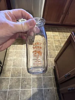 Early Dawn Co-Op Dairy Inc. ACL Half Pint Milk Bottle Waynesboro Virginia VA • $19.99