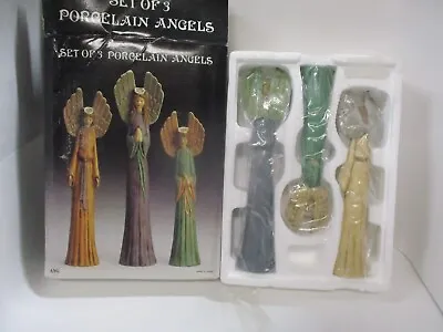 Vintage Set Of Three Porcelain Angels In Original Box • $13.99