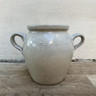 Handmade Glazed Grey Vintage French Confit Grease Pot Stoneware 0510233 • $129