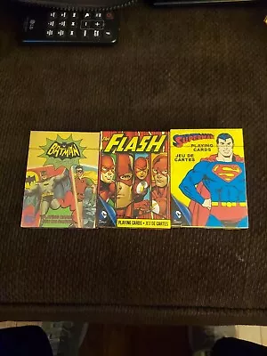 3 Super Heroes Sealed Playing Cards Batman Superman The Flash • $22