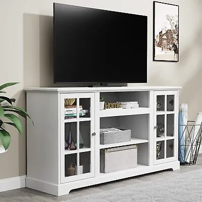 $229.97 • Buy 58  Farmhous TV Stand Entertainment Console Center W/ 2 Cabinet For Up To 65  TV