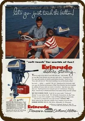 1955 EVINRUDE AQUASONIC Boat Motor Vintage-Look DECORATIVE REPLICA METAL SIGN • $24.99