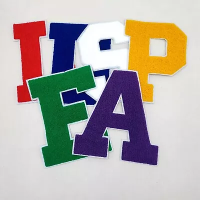 $8.99 • Buy Large 8 Inch Chenille Letters With White Background: Pick Your Letter / Color
