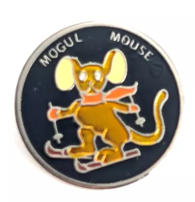 VTG Mogul Mouse Ski Skiing  Animal Enamel Pin Sports Souvenir Black Yellow... • $11.69