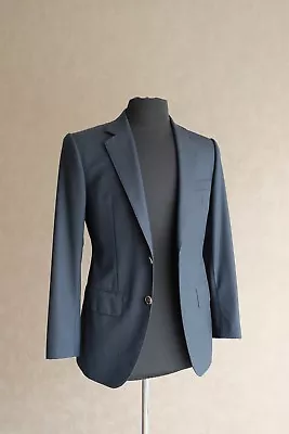 WW Chan Bespoke Navy Suit In Shadow Herringbone VBC 120s - 36 • $949