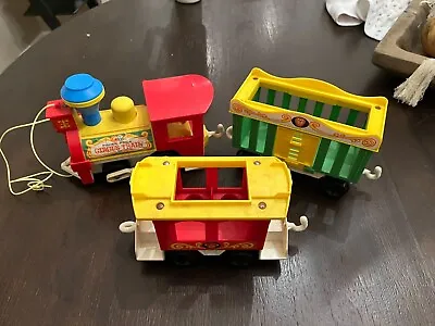 VINTAGE 1973 Fisher Price Little People CIRCUS TRAIN #991 Train Cars Lot X3 • $14.99