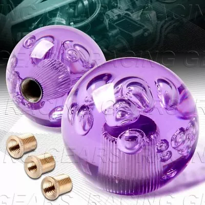 Vip Ball 60mm W-power Transparent Manual Mt Purple Crystal Bubble Shift Knob • $16.95