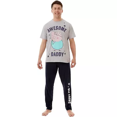 Daddy Pig Pyjamas Adults Mens S M L XL 2XL PJs Nightwear Sleepwear Grey Black • £19.99
