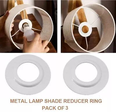 3x Metal Lamp Shade Reducer Plate Light Fitting Ring Washer Adaptor Converter UK • £2.45