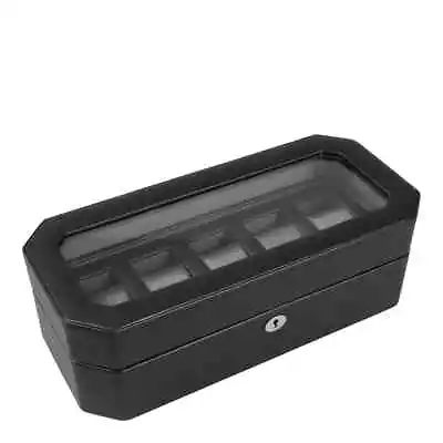 WOLF Black Windsor 5 Piece Watch Box - 4583029 • $203.96