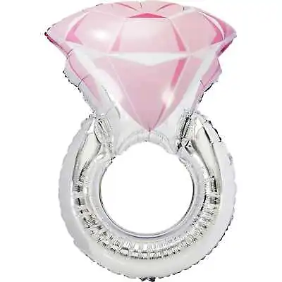 $5.99 • Buy Pink Diamond Ring Foil Helium Balloon Wedding Engagement Hens Bridal Shower 70cm