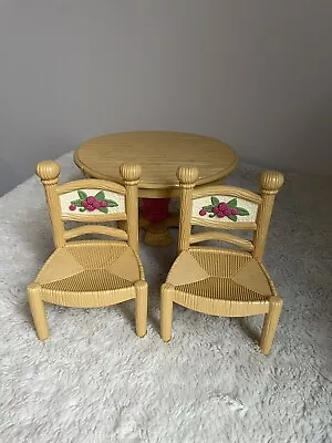 Vintage Fisher Price BRIARBERRY Kitchen Table & Chairs Furniture Dining Set 1998 • $24