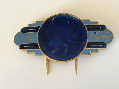 Vintage St Christopher Enamel Sun Visor Pin Saint Protect Us Accessory • $29.95