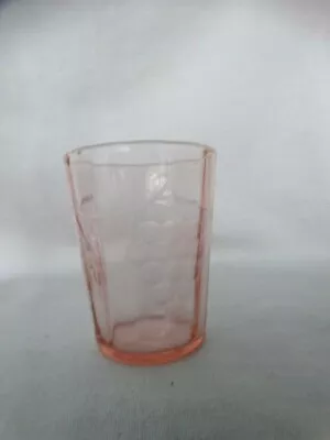 Vintage Standard Glass Pink Panel Optic Cut #6 Grapes Shot Whiskey Glass  VGUC • $9