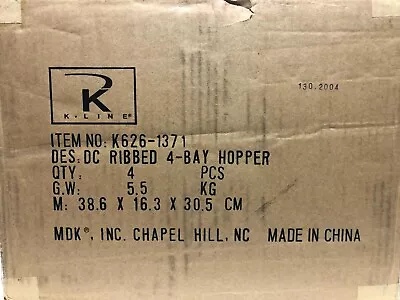 O Gauge K Line BK K626-1371 Milw Road DC Ribbed 4 Bay Hopper Car 4 Car Set 2R • $150