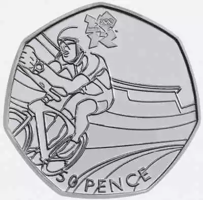 50P OLYMPICS CYCLING COIN (Picture Is A Print) (Please Read Below) • £2.99