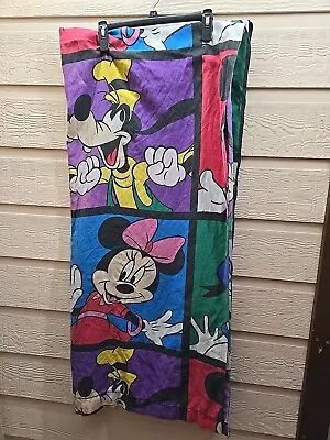 Disney Double Flat Bed Sheet & Pillowcase Mickey Mouse & Friends Vintage 90's • $24.64