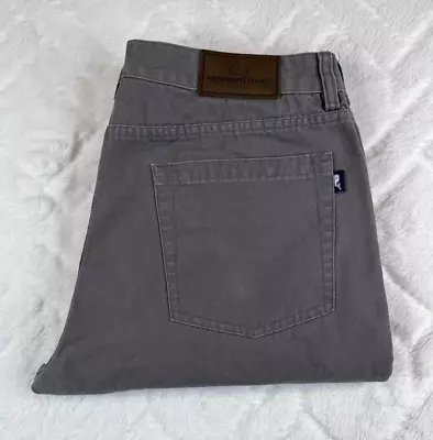 Vineyard Vines Pants Mens Gray 5 Pocket Canvas Chino Straight Leg - Size 33X30.5 • $29.99