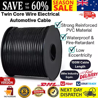 New 3mm Twin Core 2 Sheath Wire Electrical Automotive Cable 12V 100M Wire Length • $87.80