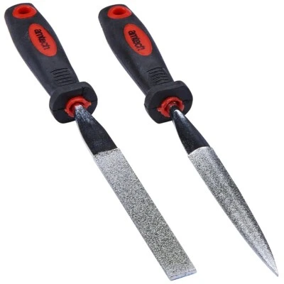£4.99 • Buy 2pc 100mm Diamond File Set Jewellers Hobby Glass Metal Work Craft Tool 120 Grit
