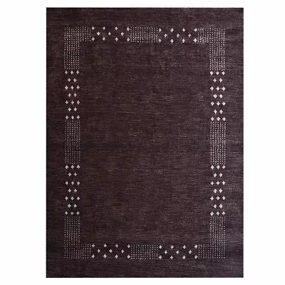 $142 • Buy Hand Knotted Gabbeh Silk Mix Area Rug Contemporary Brown BBH Homes BBLSM530