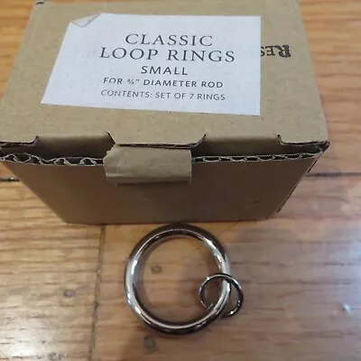 Curtain Rings Restoration Hardware Estate Loop Rings Small Lot 8 Nickel Silver • $19.99